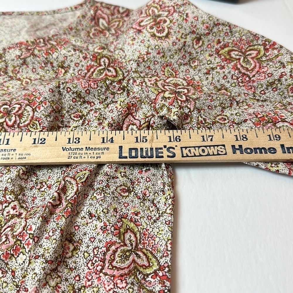 Harold’s pastel pattern button down blouse/top - image 9